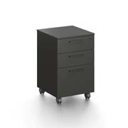 [JMM-AR-4419N] Archivero melamina MUNDO IN 1 gaveta + 2cajónes  color negro