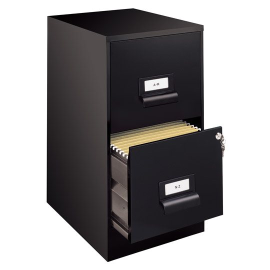 Archivero metálico SPACE SOLUTIONS 20738 tamaño carta 2 gavetas color negro