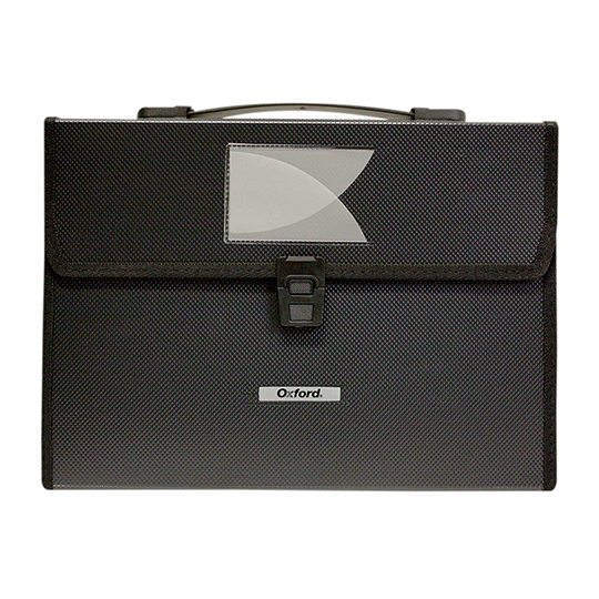 [ESS-FOL-F136] Archivo expandible Oxford carta color negro con cierre de broche