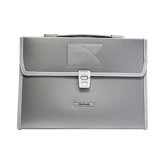 [ESS-FOL-F138] Archivo expandible Oxford carta color plata con cierre de broche