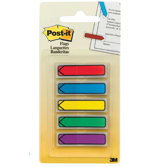 Banderitas adhesivas flecha Post-It primarios 5 blocks
