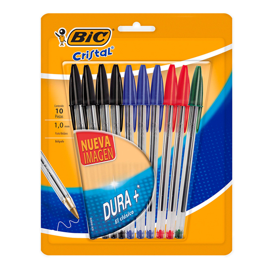 [BIC-BOL-M250C10] Bolígrafo BIC surtido punto mediano 1.0 mm blíster con 10 colores