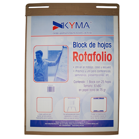 Block rotafolio KYMA cuadro grande 7mm con 25 hojas