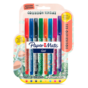 [BER-BOL-2226] Boligrafo gel económico Paper Mate Vintage punto fino estuche con 8 piezas