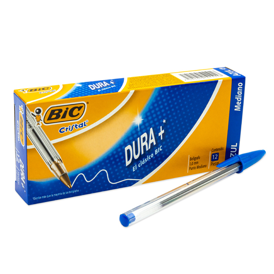 Bolígrafo BIC azul punto mediano 1.0 mm caja con 12 piezas