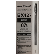 [PTL-BOL-CBX427A] Bolígrafo Pentel feel it, punta 0.7 mm, color  negro, con 12 piezas