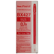 [PTL-BOL-CBX427B] Bolígrafo Pentel feel it, punta 0.7 mm, color  rojo, con 12 piezas