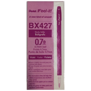 [PTL-BOL-CBX427V] Bolígrafo Pentel feel it, punta 0.7 mm, color  violeta, con 12 piezas