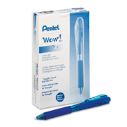 [PTL-BOL-CBK440C] Bolígrafo Pentel retráctil wow, punta 1.0 mm, color azul, con 12 piezas