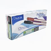 [AZO-BOL-6870NR] Bolígrafo dúo mediano Pin Point 1.0 mm colores negro-rojo caja con 12 pzas