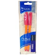 [AZO-BOL-6822R] Bolígrafo fino Pin Point 0.7 mm color rojo cuerpo amarillo empaque con 2 pzas