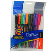 [AZO-BOL-6810S] Bolígrafo fino Pin Point 0.7 mm colores surtidos empaque con 10 pzas