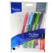 [AZO-BOL-6805S] Bolígrafo fino Pin Point 0.7 mm colores surtidos empaque con 5 pzas