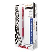 [ZEB-BOL-882C] Bolígrafo gel retráctil sarasa zebra, punto medio 0.7 mm, color rojo, 12 pz
