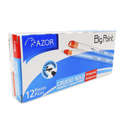 [AZO-BOL-6880RO] Bolígrafo grueso Big Point 1.2 mm color rojo caja con 12 pzas