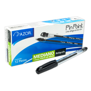 [AZO-BOL-6830NEG] Bolígrafo mediano Pin Point 1.0 mm colornegro caja con 12 pzas