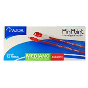 [AZO-BOL-6830ROJ] Bolígrafo mediano Pin Point 1.0 mm colorrojo caja con 12 pzas