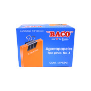 [BAC-SUJ-AGPI4] Broche Baco tipo pinza no.4, 1 caja d2 agarrapapeles