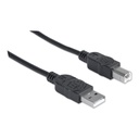 Cable USB v2.0 a-b  5.0 m, Negro Manhattan