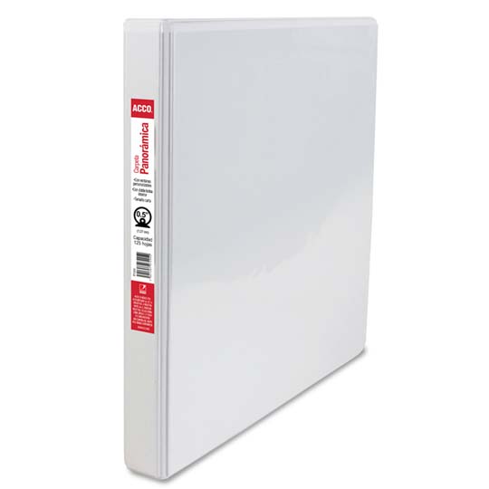 Carpeta panorama herraje O .5" ACCO color blanca, tamaño carta