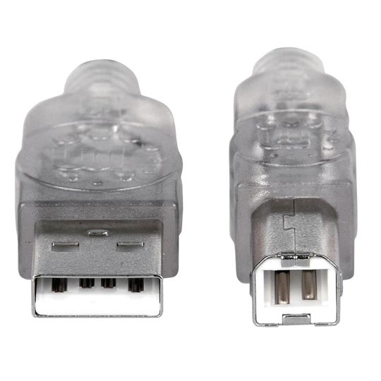 Cable Manhattan USB A-B v2.0 1.8m plata.