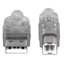 Cable Manhattan USB A-B v2.0 1.8m plata.