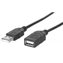 Cable Manhattan USB v2.0 extensión 1.8m negro.