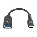 Cable Manhattan USB-C v3.1 15cm Negro.