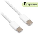Cable Carga Rápida,           USB Tipo "C" A Tipo "C" Tejido, 1 M, Gris BROBOTIX