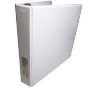 [AZO-CAR-9611BL] Carpeta panorámica con cristal Kinera carta de 1 1/2' herraje 'D' color blanco