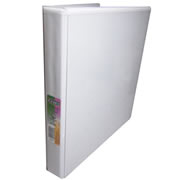 [AZO-CAR-9111BL] Carpeta panorámica con cristal Kinera carta de 1' herraje 'D' color blanco