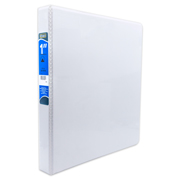 [AZO-CAR-9101BL] Carpeta panorámica con cristal Kinera carta de 1' herraje 'O' color blanco