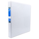 Carpeta panorámica con cristal Kinera carta herraje 1 pulgada "O" color blanco