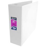 [AZO-CAR-9202BL] Carpeta panorámica con cristal Kinera carta de 2 1/2' herraje 'O' color blanco