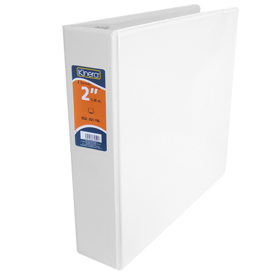 Carpeta panorámica con cristal Kinera carta herraje 2 pulgadas "D" color blanco