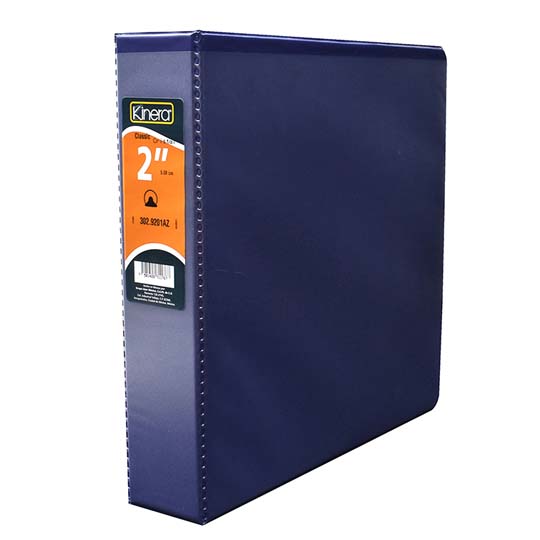 Carpeta panorámica con cristal Kinera carta herraje de 2 pulgadas "O" color azul