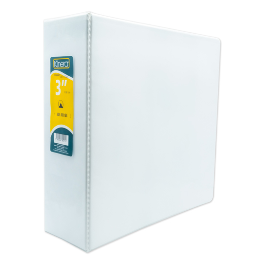 Carpeta panorámica con cristal Kinera carta herraje 3 pulgadas "O" color blanco