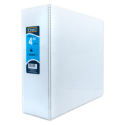 [AZO-CAR-9401BL] Carpeta panorámica con cristal Kinera carta de 4' herraje 'O' color blanco