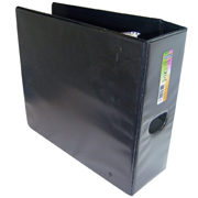 [AZO-CAR-9701NE] Carpeta panorámica con cristal Kinera carta de 5' herraje 'D' color negro