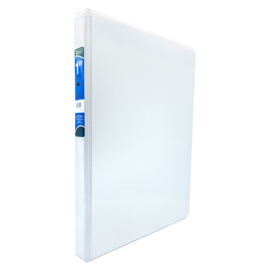 Carpeta panorámica con cristal Kinera oficio herraje 1 pulgada "O" color blanco