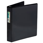 [AZO-CAR-9601NE] Carpeta panorámica con cristal Kinera rta de 1 1/2' herraje 'O' color negro