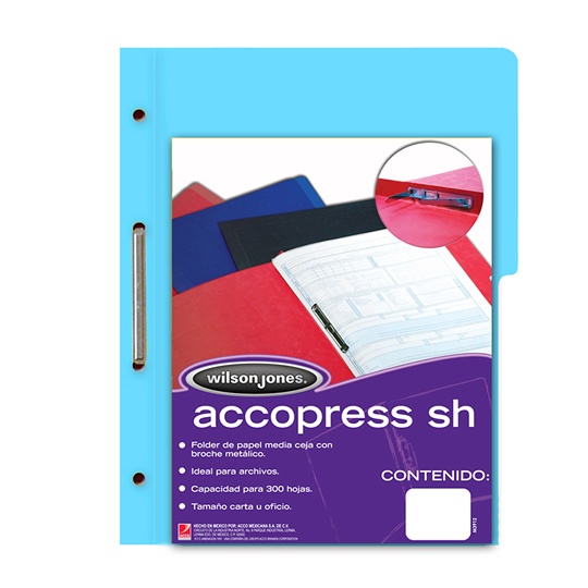 [ACO-FOL-P4564] Carpeta pressboard Accopress sh ACCO oficio color azul claro con broche de 8 cm