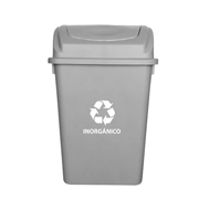 [SAB-CEST-8564] Cesto con tapa inorganico Sablon color gris con impresion