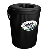 [SAB-CEST-8085NE] Cesto tapa circular Sablon inorganico color negro