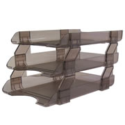 [AZO-CHA-2536HU] Charola vertical Sablón tamaño carta tres pisos color humo