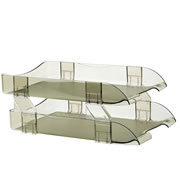 [AZO-CHA-2426HU] Charola vertical Sablón tamaño oficio dos pisos color humo