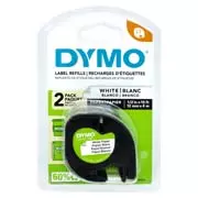 [BER-CNT-10697] Cinta de papel DYMO Letratag negro sobreblanco de 12mmx4m blíster con 2 piezas