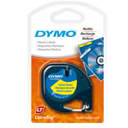Cinta plástica DYMO letratag imprime sobre hiper-amarillo de 12mmx4m  1 pieza