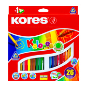 [KOR-COL-KN26] Colores triangulares KORES 26 piezas + 1sacapuntas