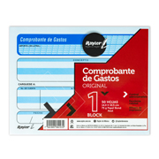 [RAY-POL-08COGA] Comprobante de gastos Rayter, 1/4 de carta, color azul, block 50 hojas